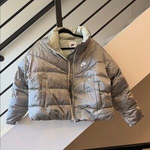 Nike Metallic Gray Puffer Jacket